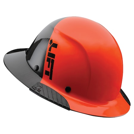 Dax Hard Hats Hard Hat Carbon Fiber Full Brim 50-50 (Orange/Black) HDF50C-19OC